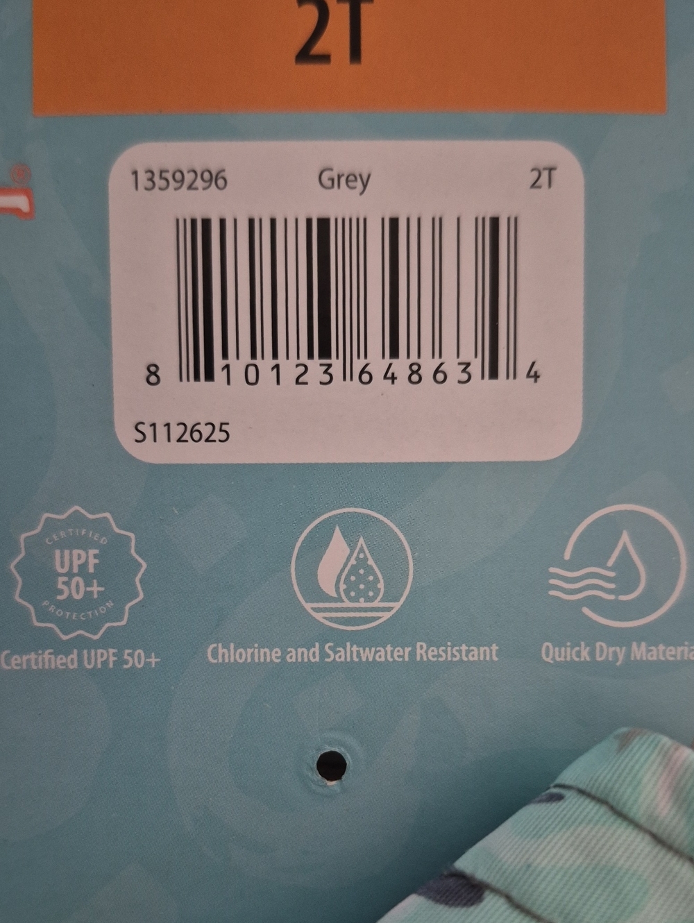 UV Skinz Kids' Gray & Teal Ray Rashguard Swim Set - Picture 3 of 3